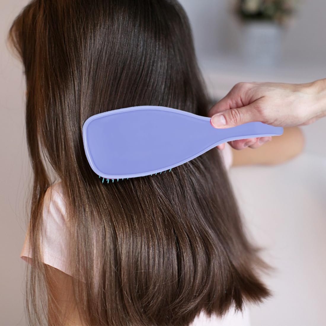 Гребінець для волосся HAMKU Tangle Teeezer Fine and Fragile Wet Detangler з м'якими гнучкими зубчиками для тонкого волосся (фіолетовий), фото №5