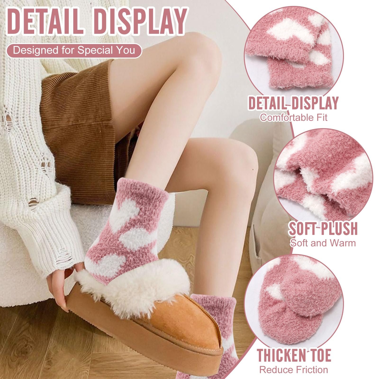 Носки Пушистые 6 пар, Женские, Мягкие, Плюшевые, Толстые, фото №4
