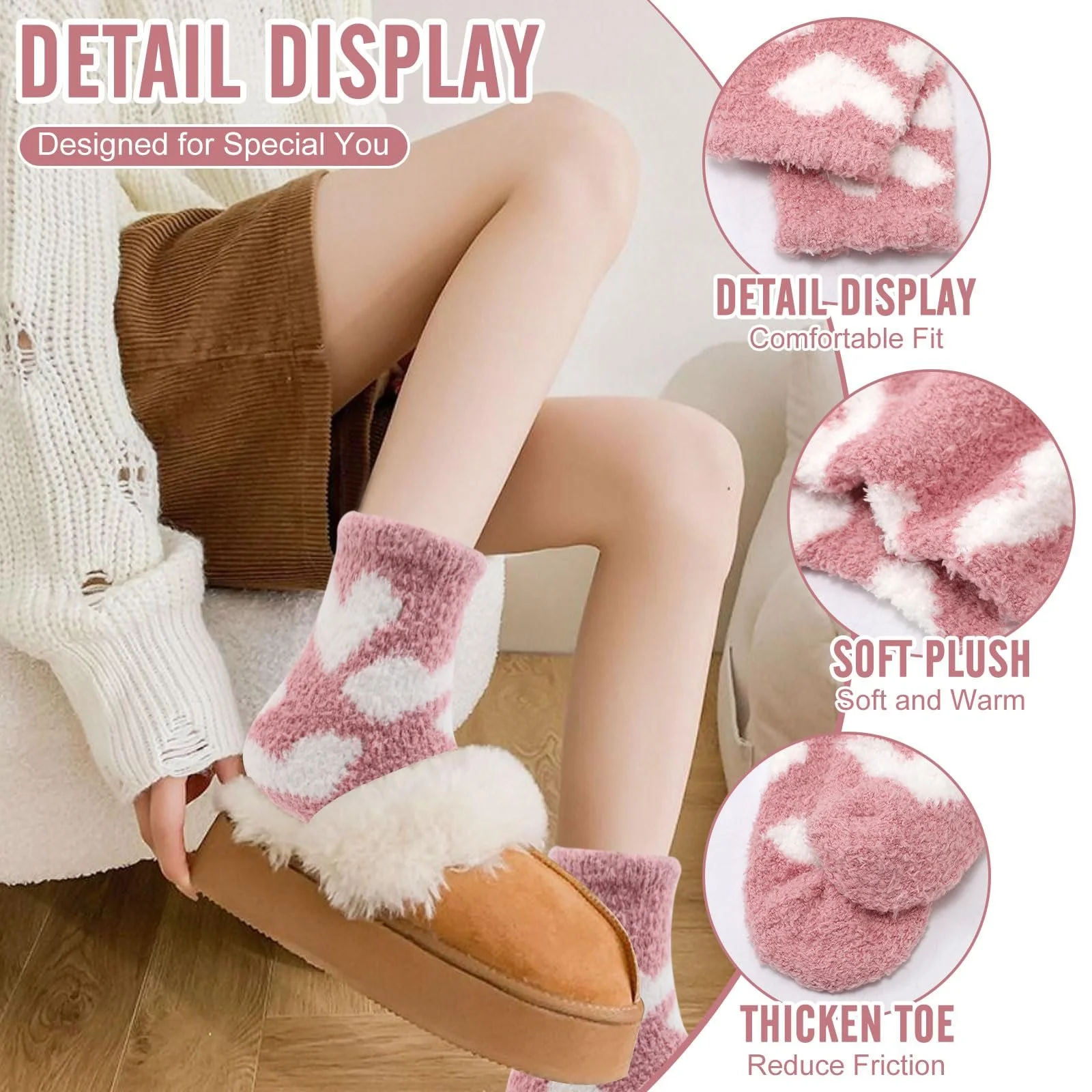 Шкарпетки Пухнасті 6 пар, Жіночі, М'які, Плюшеві, Товсті, фото №4