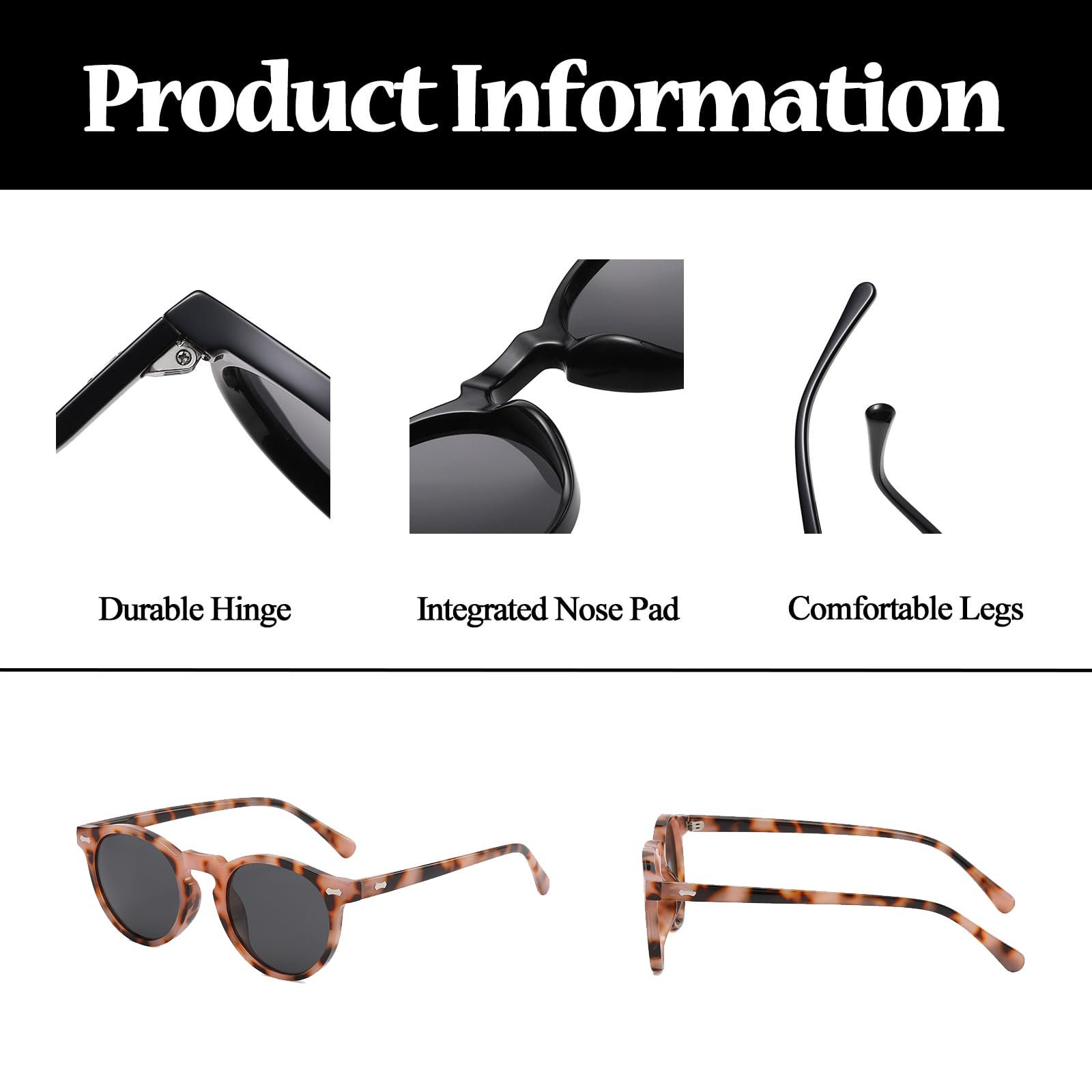 Круглые очки Vintage LJCZKA Поляризованные Мужские Женские Ретро UV400, фото №4 Круглые очки Vintage LJCZKA Поляризованные Мужские Женские Ретро UV400, фото №4