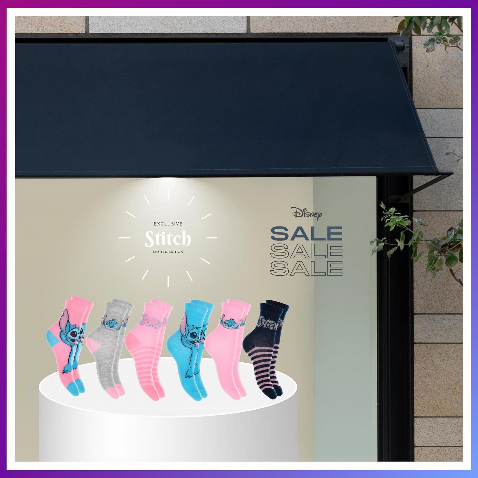 Носки Disney Stitch для девочек Набор из 6 классических хлопковых носков Размеры UK 6-2, фото №3