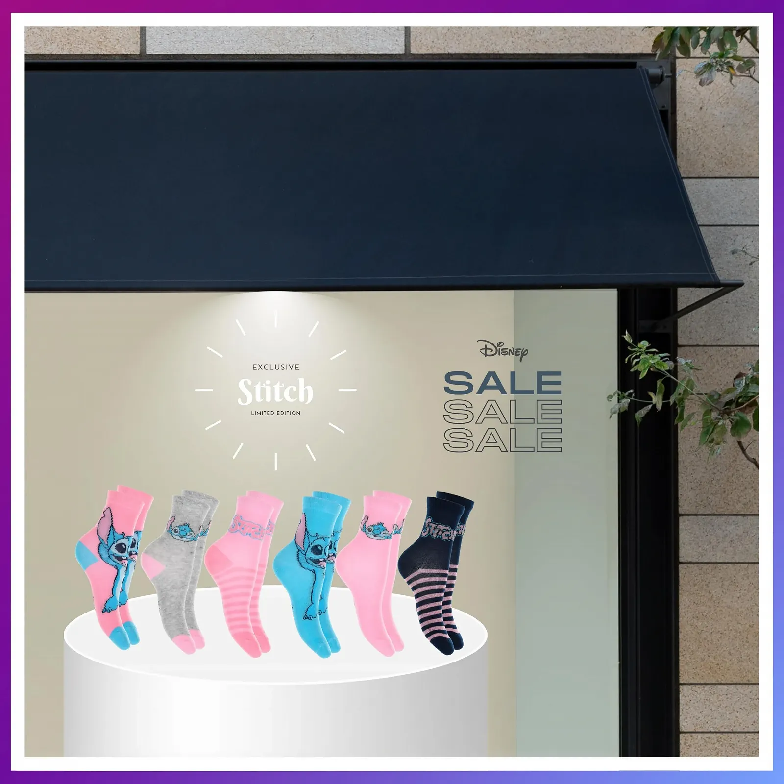 Шкарпетки Disney Stitch для дівчат Набір з 6 класичних бавовняних шкарпеток Розміри UK 6-2, фото №3