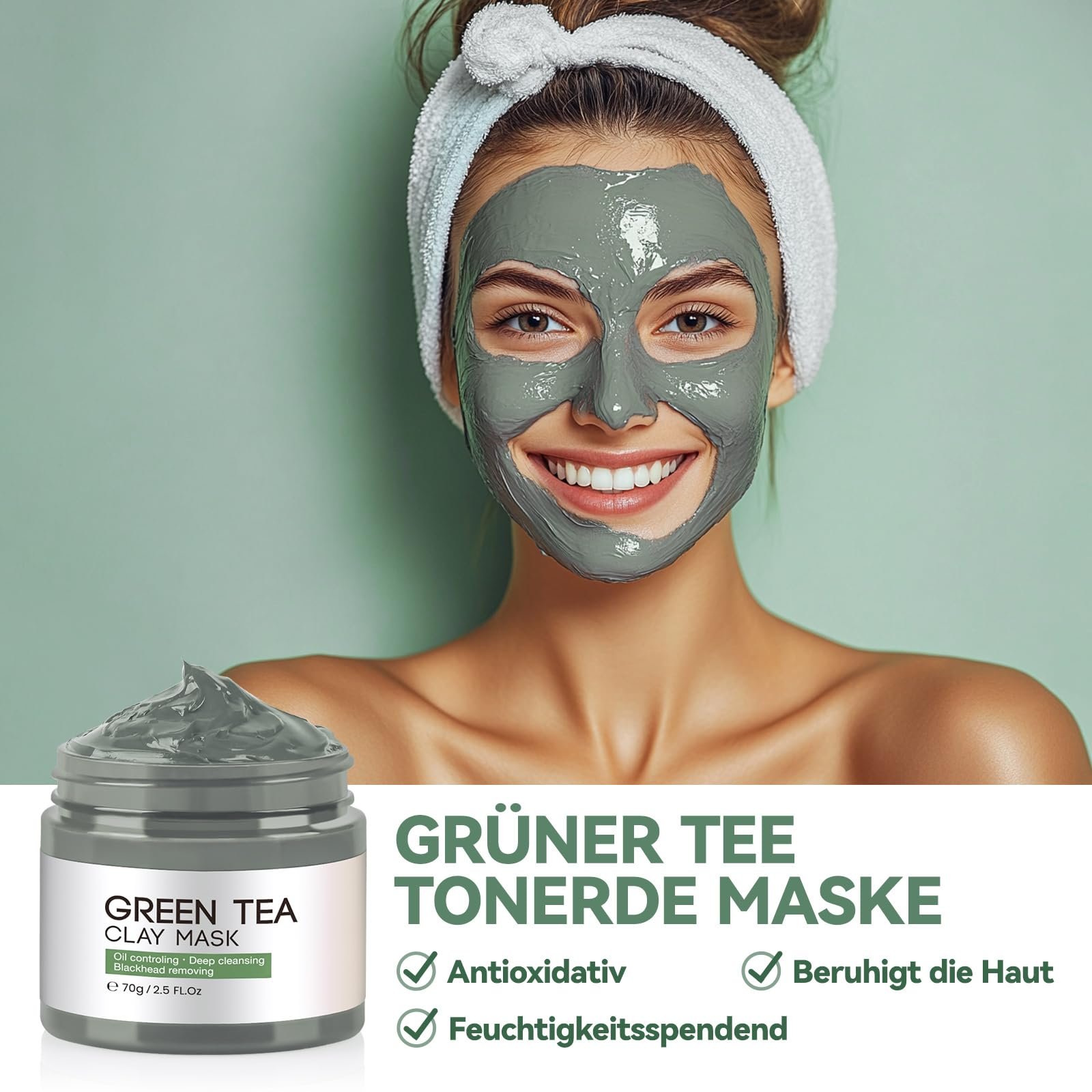 Маска для обличчя Набір Глина Куркума, Зелений чай & Мертве море 3 x 70 г, фото №5