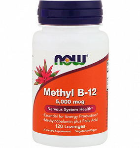 Витаміни Methyl B-12 5000 mсg (120 Lozenges) NOW - Фото 1