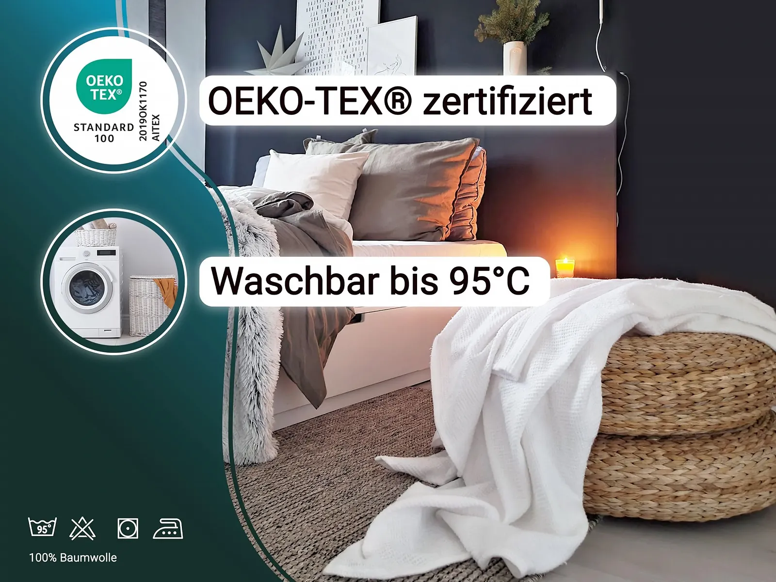 Плед ZOLLNER Мягкий 150 x 225 см Вафельный Белый, фото №3 Плед ZOLLNER Мягкий 150 x 225 см Вафельный Белый, фото №3