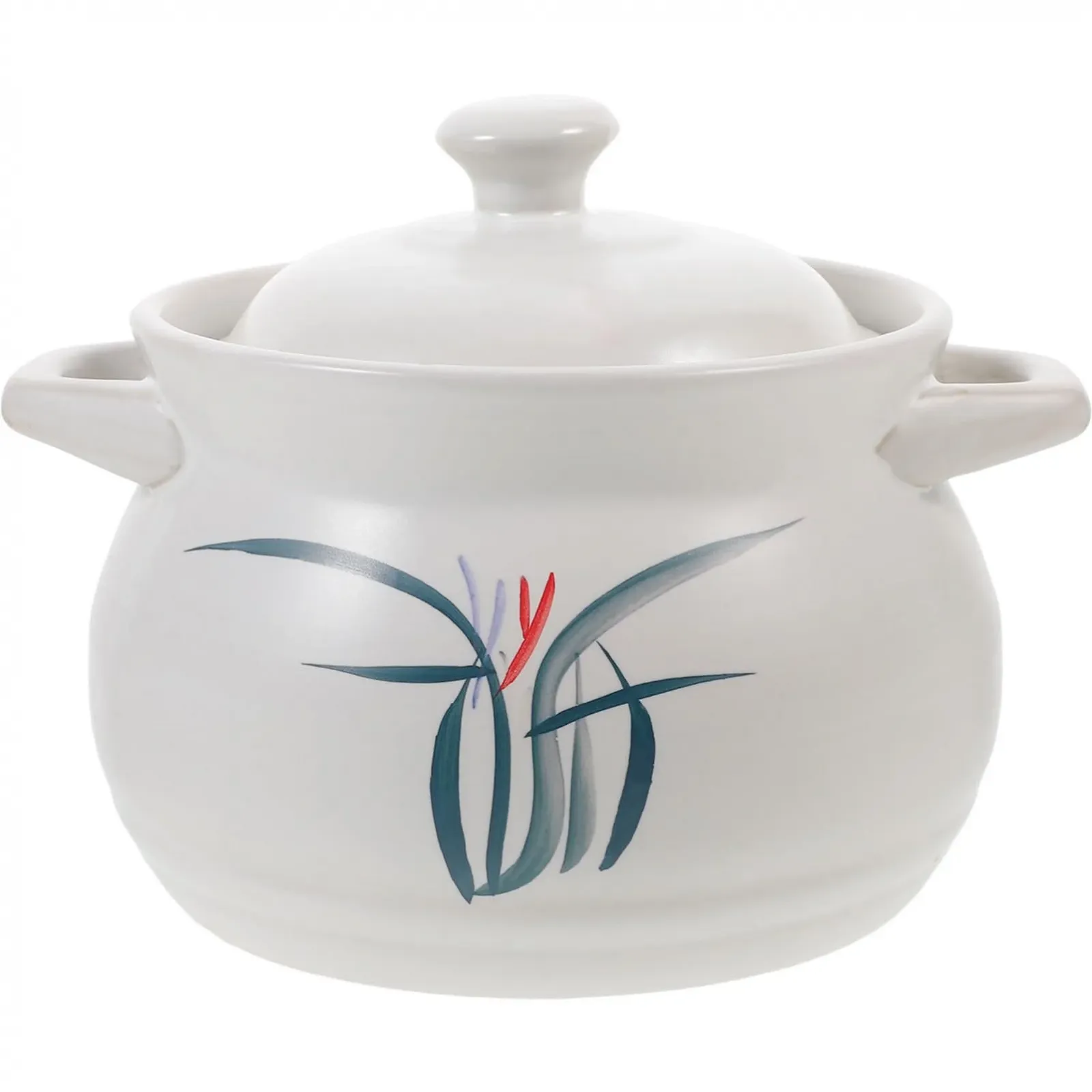 Кастрюля керамическая для супа 2 л термостойкая с крышкой, фото №1