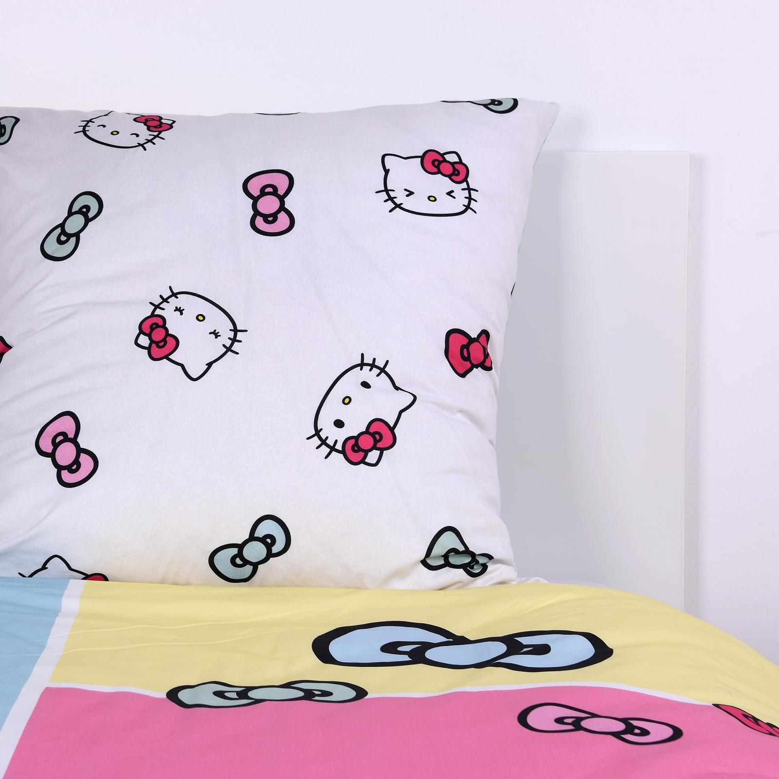 Постельное белье Herding Hello Kitty, наволочка прибл. 80 x 80 см, пододеяльник прибл. 135 x 200 см, с молнией и двусторонним мотивом, 100% хлопок/Renforcé, разноцветное, фото №4