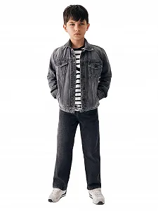 Джинсова куртка LTB Jeans Santino B Slim, сіра, для хлопчиків, розмір 152 см - Фото 1