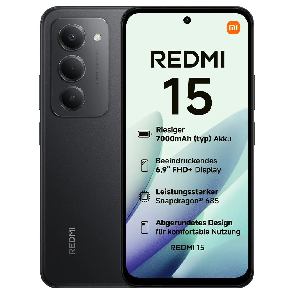 Смартфон XIAOMI Redmi 15 8 + 256 ГБ 6.9" FHD+ 144 Гц Snapdragon 685 50 МП 7000 мАч Черная полночь, фото №1 Смартфон XIAOMI Redmi 15 8 + 256 ГБ 6.9" FHD+ 144 Гц Snapdragon 685 50 МП 7000 мАч Черная полночь, фото №1