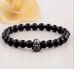 Браслет черный на руку с натурального камня Дарт Вейдер - Фото 1