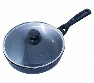 Сковорода алюминиевая с гранитным покрытием и крышкой 24 см Empire 7546 - Фото 1