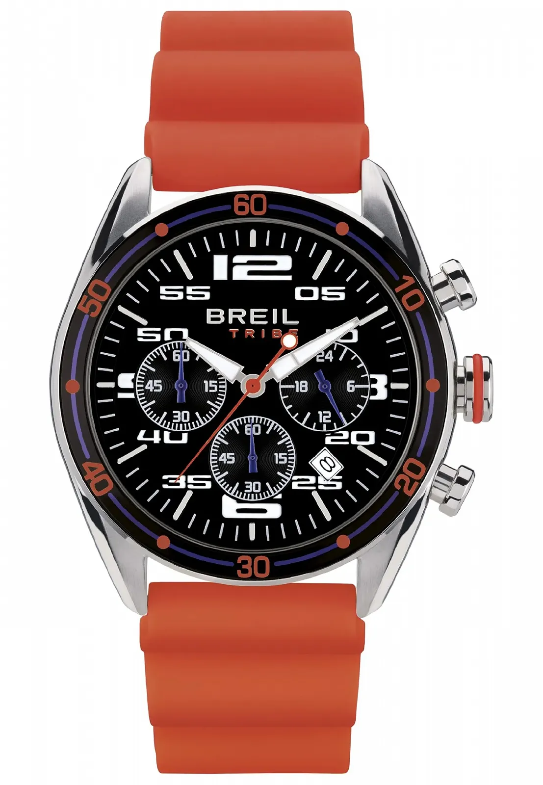 Годинник Breil Score Chrono Quartz EW0756 Чорний циферблат, Світло-блакитний силіконовий ремінець, фото №1 Годинник Breil Score Chrono Quartz EW0756 Чорний циферблат, Світло-блакитний силіконовий ремінець, фото №1