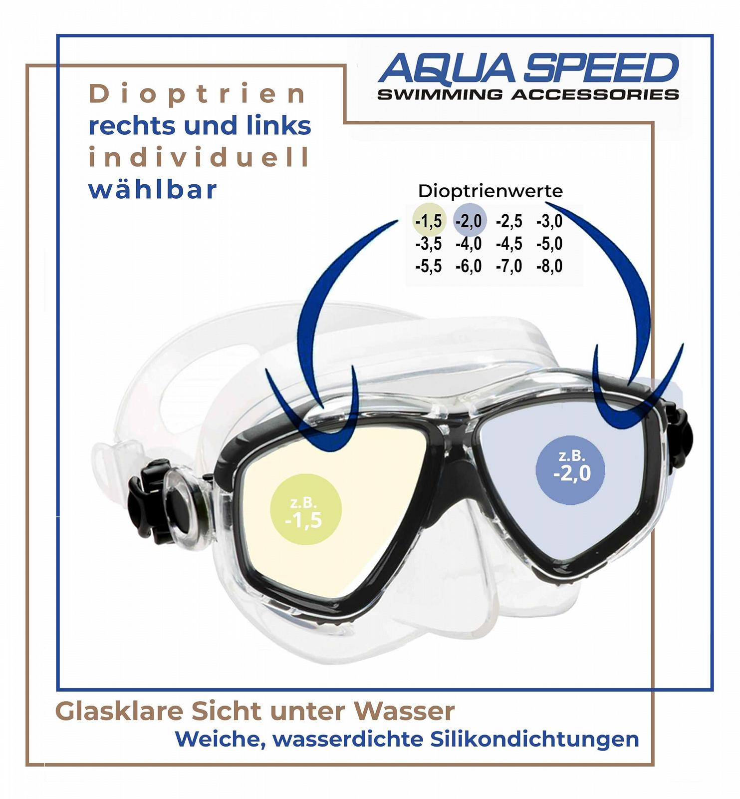 Маска для дайвінгу Aqua Speed Vision з діоптріями, фото №4