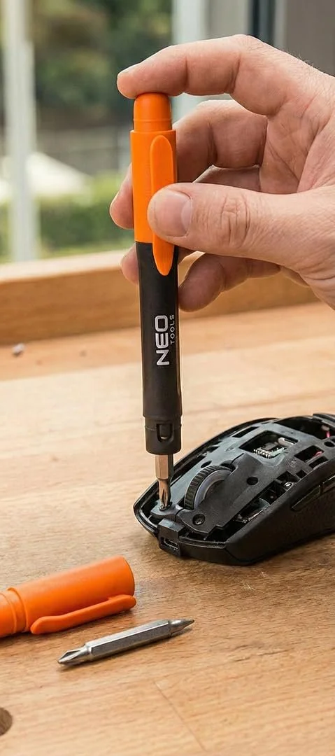 Міні-викрутка 4-в-1 NEO TOOLS Прецизійна PH0 PH1 SL3 SL4 Магнітна CrV, фото №3