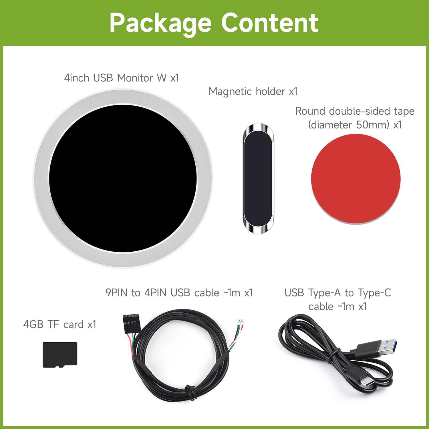 Монітор Waveshare USB 4-дюймовий IPS 800 x 880 музичний спектр Type-C металевий сріблястий, фото №2