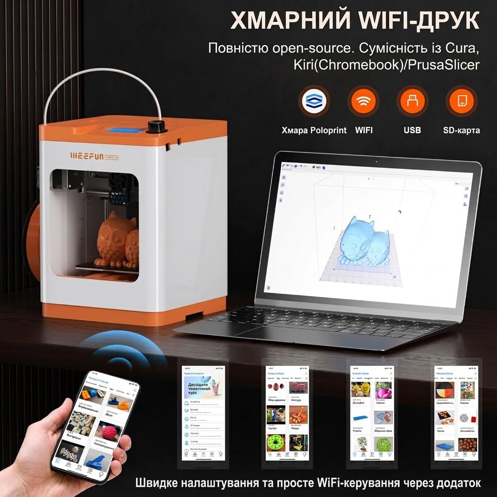 3D-принтер WEEFUN TINA2S Wi-Fi, фото №6 3D-принтер WEEFUN TINA2S Wi-Fi, фото №6