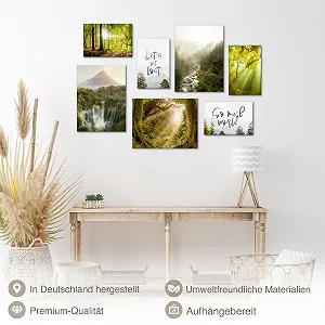 Картини на стіну Novart N036671b Forest Landscape 7 штук Зелені synthetic.ua - Фото 1