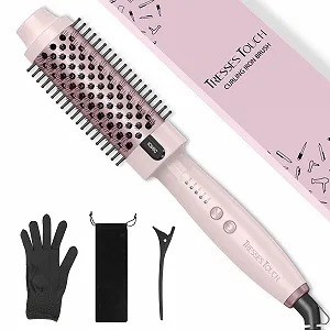 Термощітка Tresses Touch Negative Ion 5 Temperature Levels Tourmaline Ceramic Dual PTC 30s Quick Heating Pink - Фото 1
