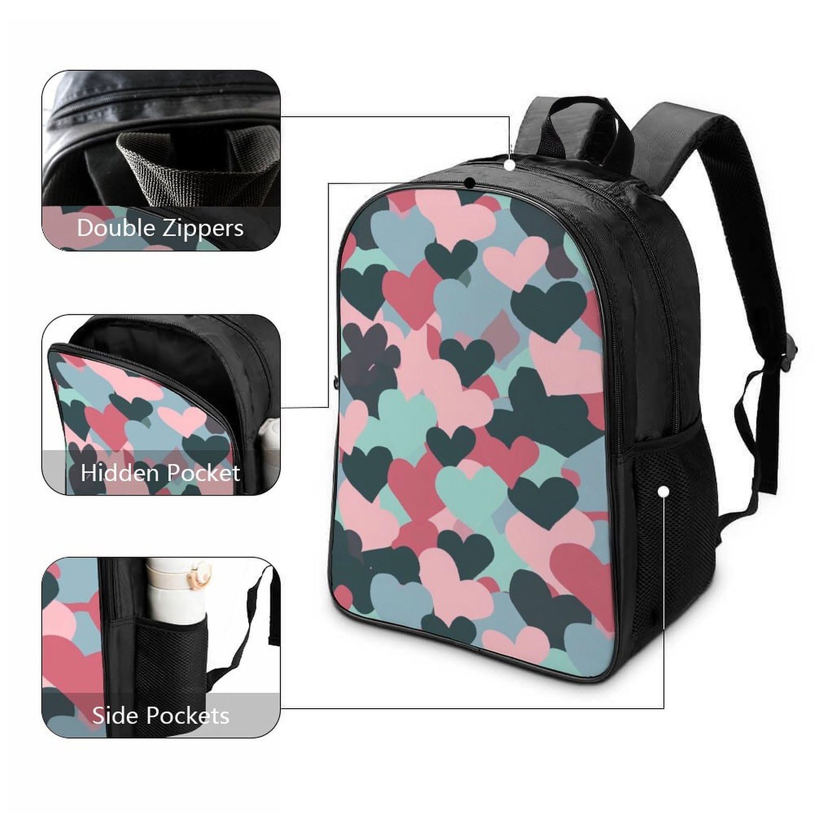 Рюкзак DPEOANEBN Love 3D для детей, большой, для школы, подарок, 40x28x16 см, фото №3