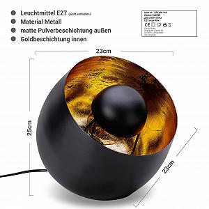 Настільна лампа ZEYA Metal 23 см E27 40 Ват Industrial Retro Чорно-золота synthetic.ua - Фото 1