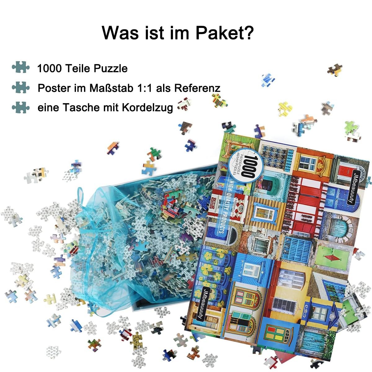 Пазл JMbeauuuty Classic Puzzles Colourful Door and Window of the World 1000 деталей 14+ Разноцветный, фото №3 Пазл JMbeauuuty Classic Puzzles Colourful Door and Window of the World 1000 деталей 14+ Разноцветный, фото №3