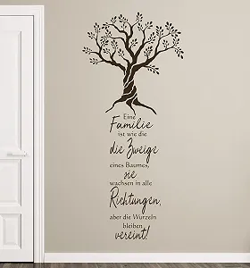 Настінна наклейка pk283 Family is Like the Branches of a Tree Темно-сіра 100 x 44 см - Фото 1
