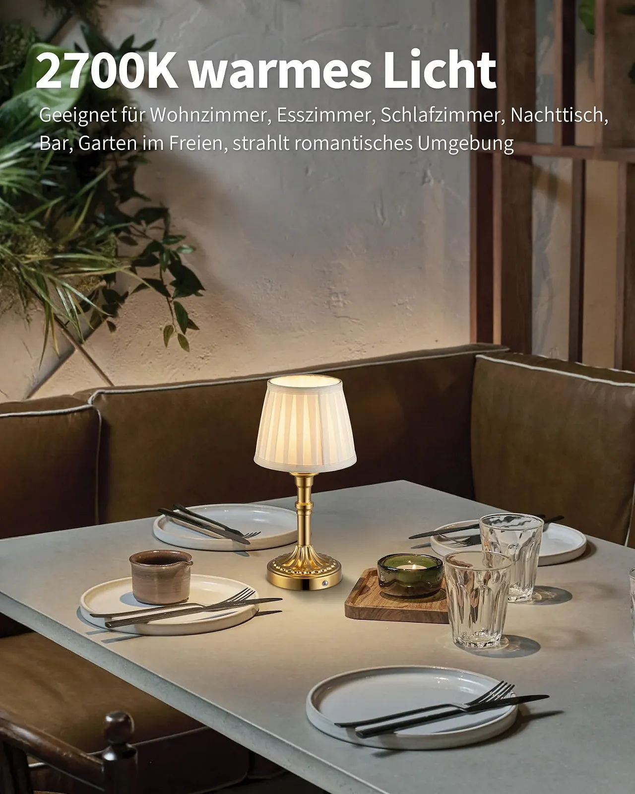 Настільна лампа LED бездротова сенсорна димована Bronze, фото №3