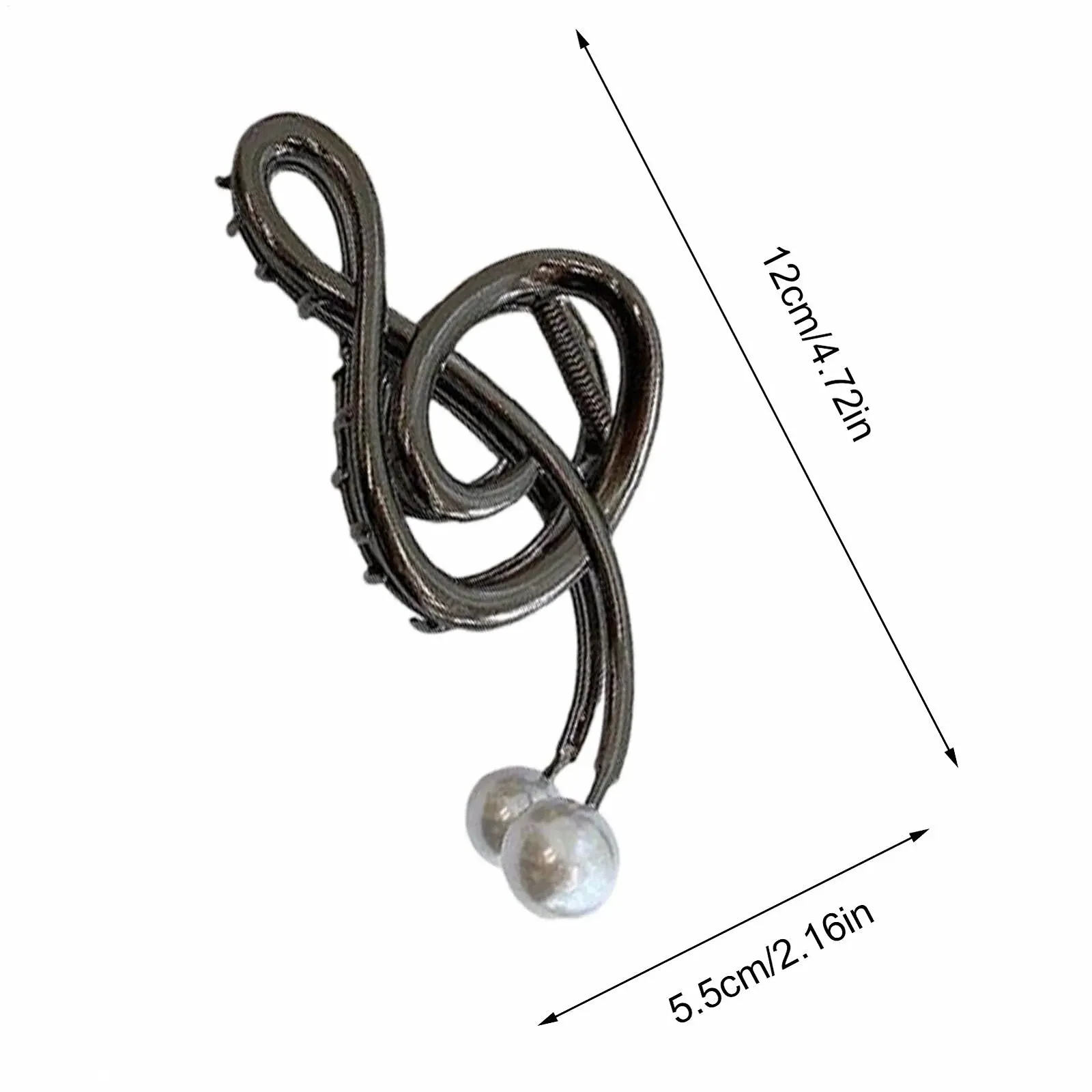 Металлическая заколка для волос с музыкальной нотой, фото №5