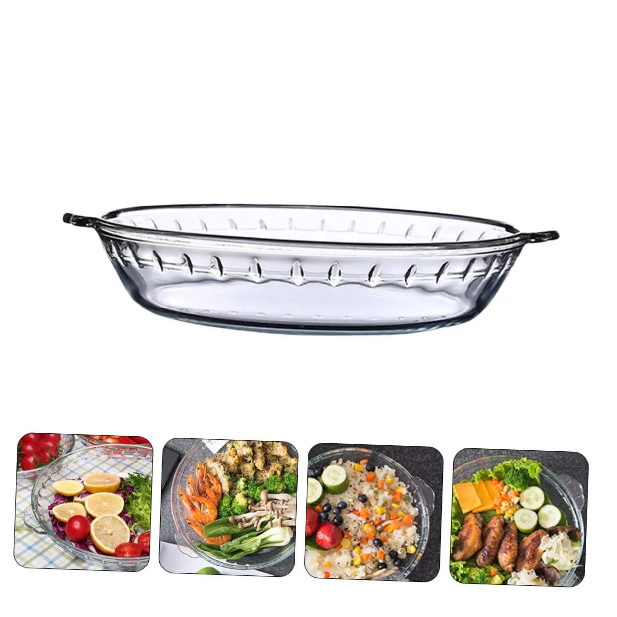 Форма для запекания Стеклянная Круглая Термостойкая Прозрачная, фото №7 Форма для запекания Стеклянная Круглая Термостойкая Прозрачная, фото №7