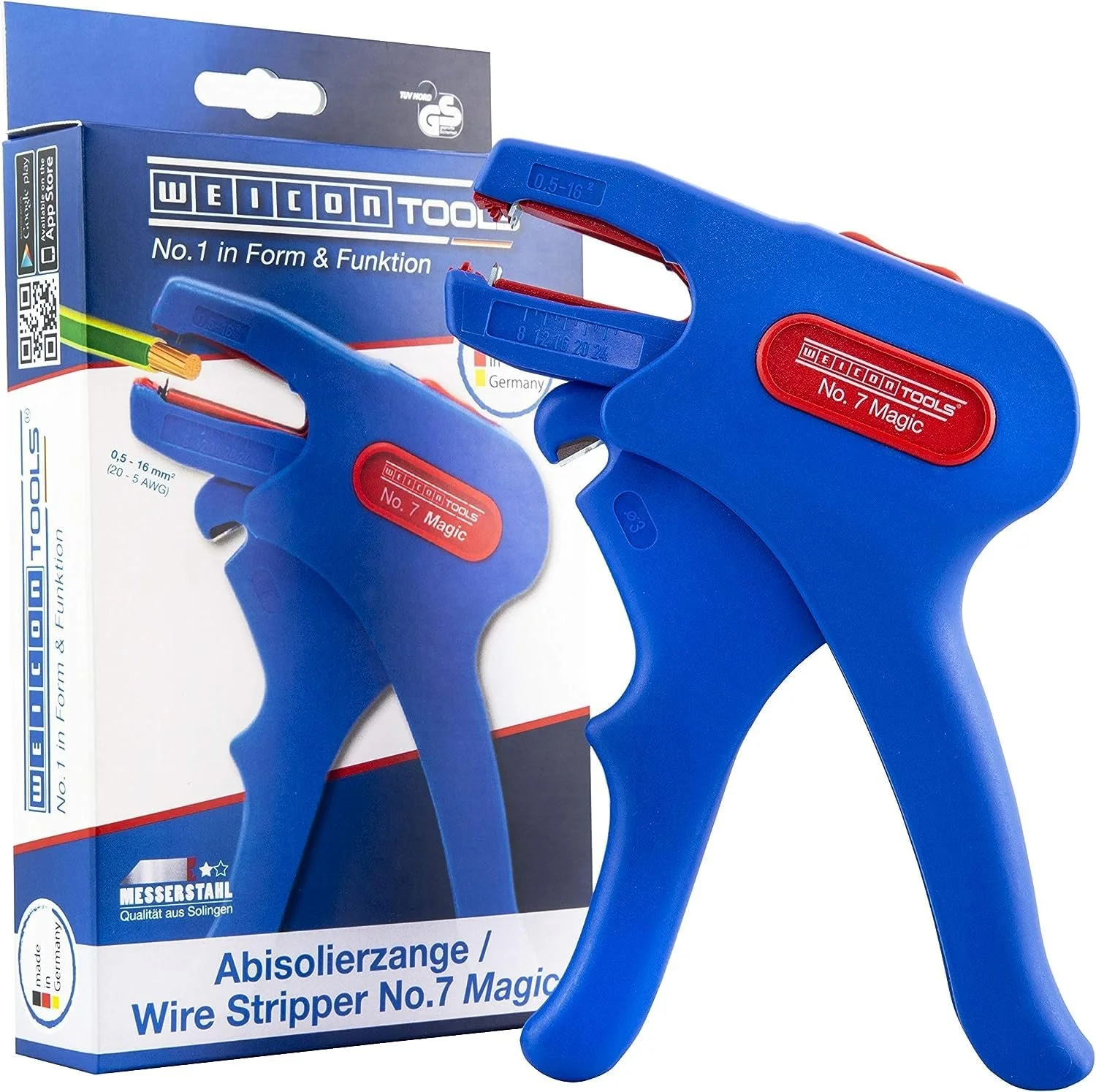 Инструмент для зачистки проводов WEICON Magic-Automatic No.7, синий/красный, один размер, фото №1