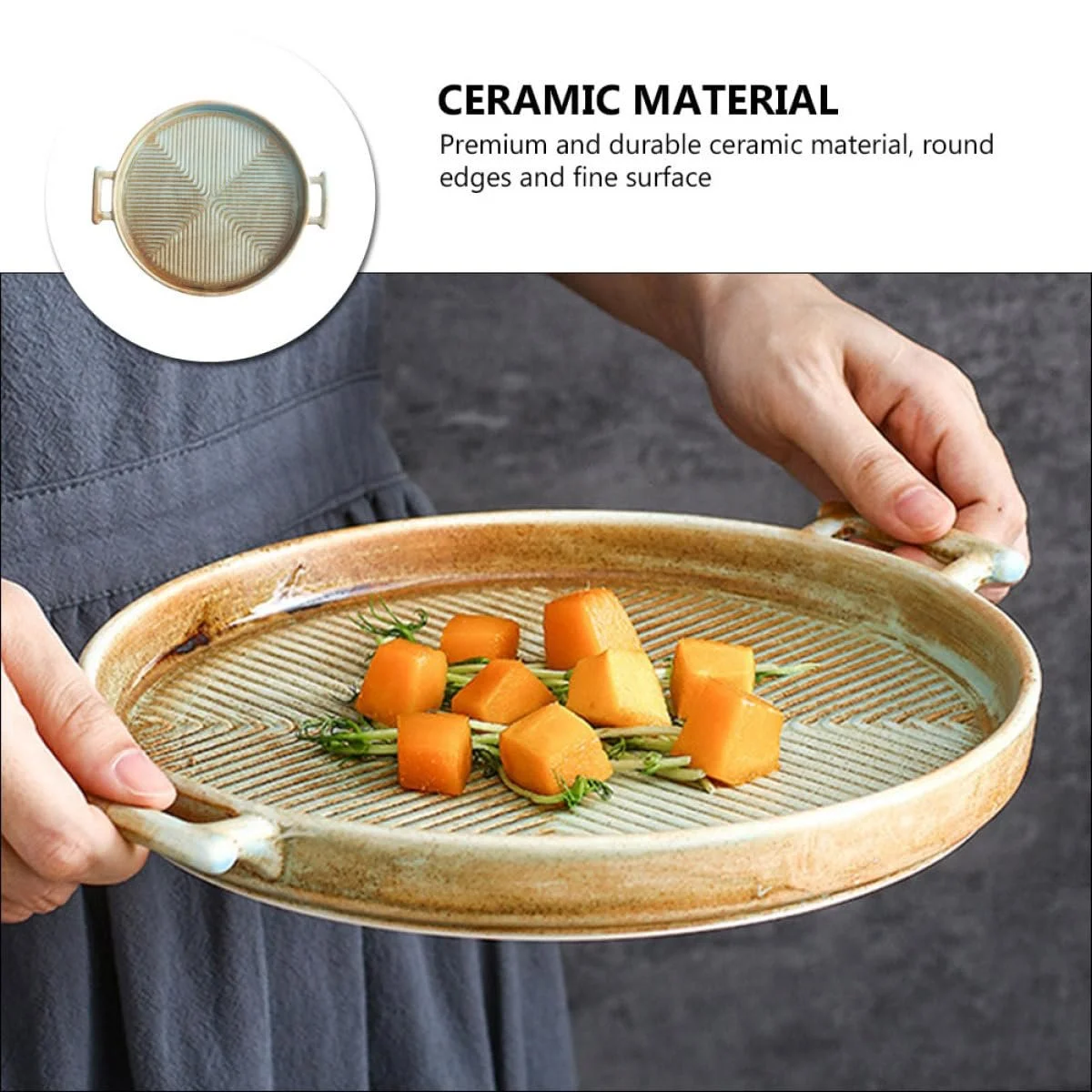 Форма для запекания Керамическая Ретро стиль Антипригарная с ручками, фото №4 Форма для запекания Керамическая Ретро стиль Антипригарная с ручками, фото №4