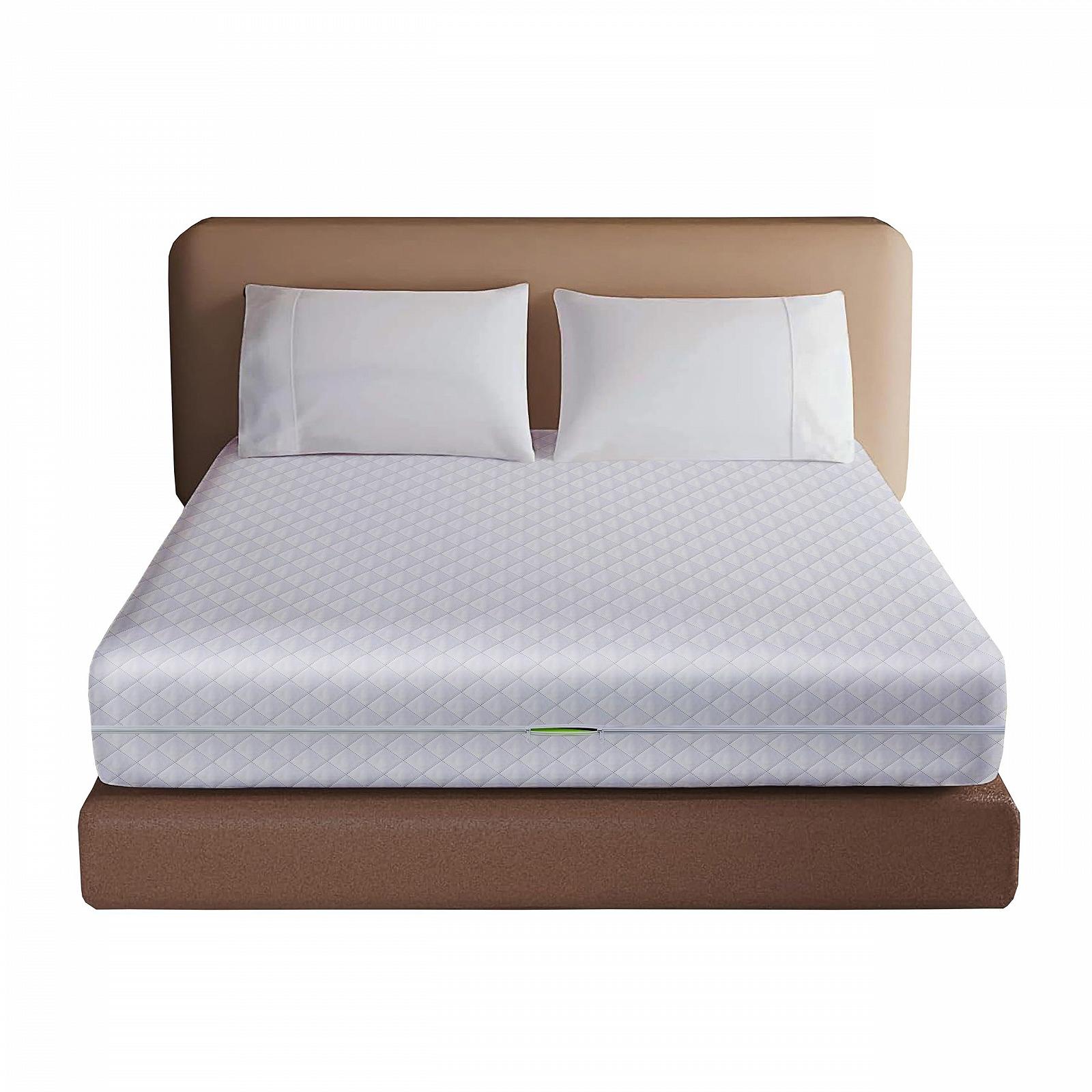 Чехол на матрас на молнии Luxury Anti Bed Bug, гипоаллергенный, защита от пылевых клещей, глубина 30 см, на молнии Белый, фото №1