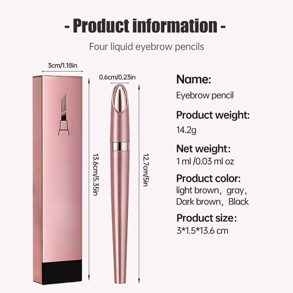 Олівець для брів 3D Водостійкий 2024 Upgrade Magic Microblading 4 Fork Tips 3D Microblading Контурний Dark Brown, фото №5