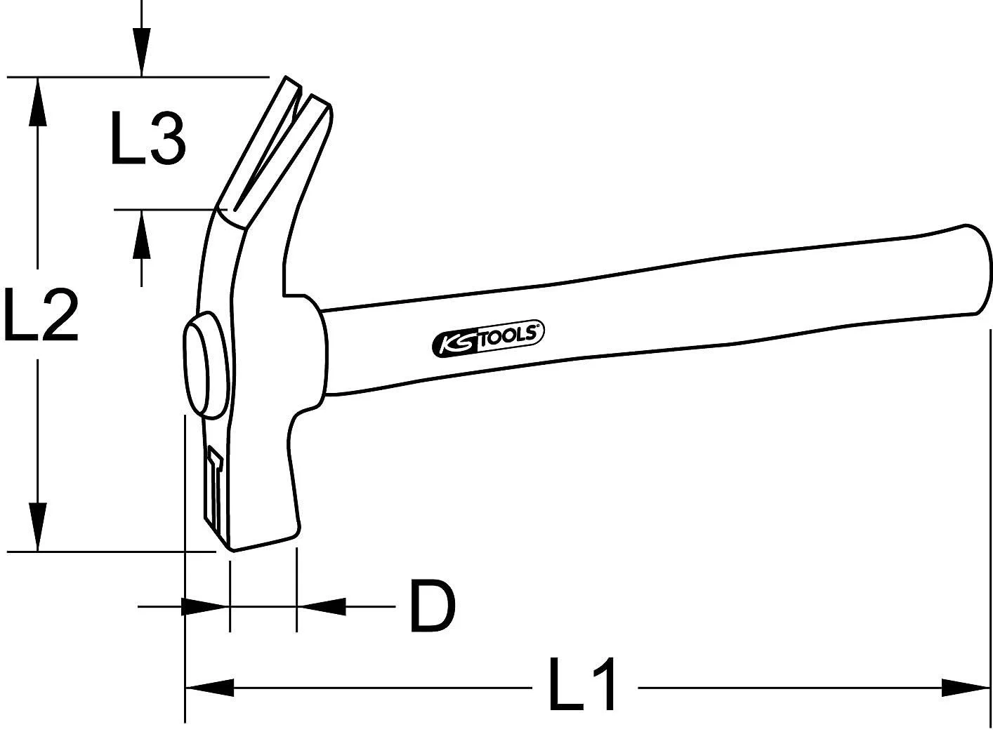 Молоток-обценьки KS Tools 142.2008 ясенева рукоятка 700 г, фото №3 Молоток-обценьки KS Tools 142.2008 ясенева рукоятка 700 г, фото №3