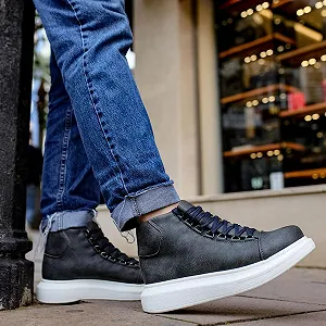 Кросівки Solaress Шкіряні Високі Модні Чоловічі synthetic.ua - Фото 1