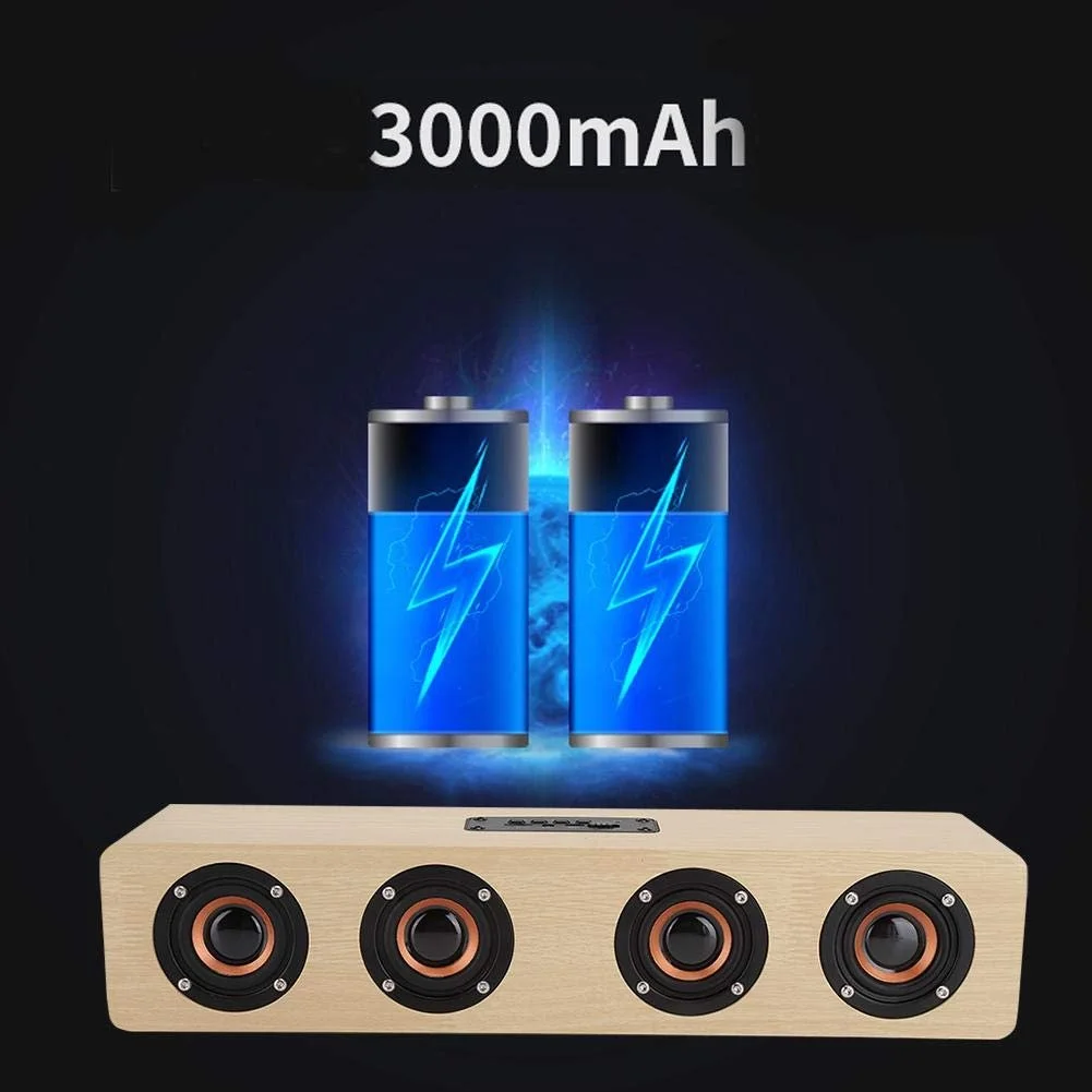 Дерев'яний Bluetooth Динамік 12 Вт Звукова панель 4 Басових Сабвуфера, фото №4