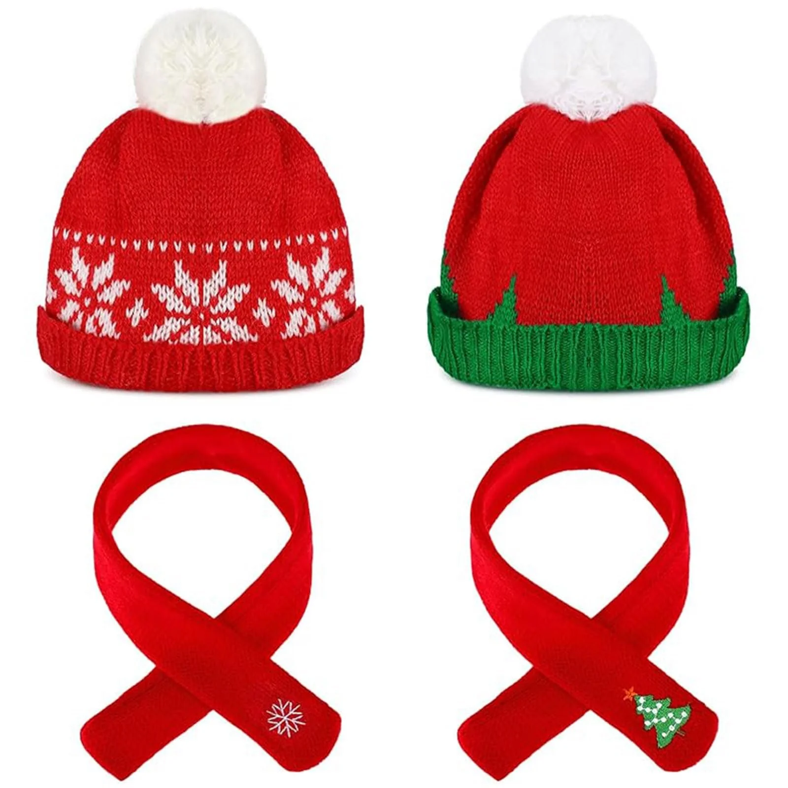 Набір лялькового одягу A Різдвяні шапочки та шарфи для ляльок 4 шт., фото №1 Набір лялькового одягу A Різдвяні шапочки та шарфи для ляльок 4 шт., фото №1