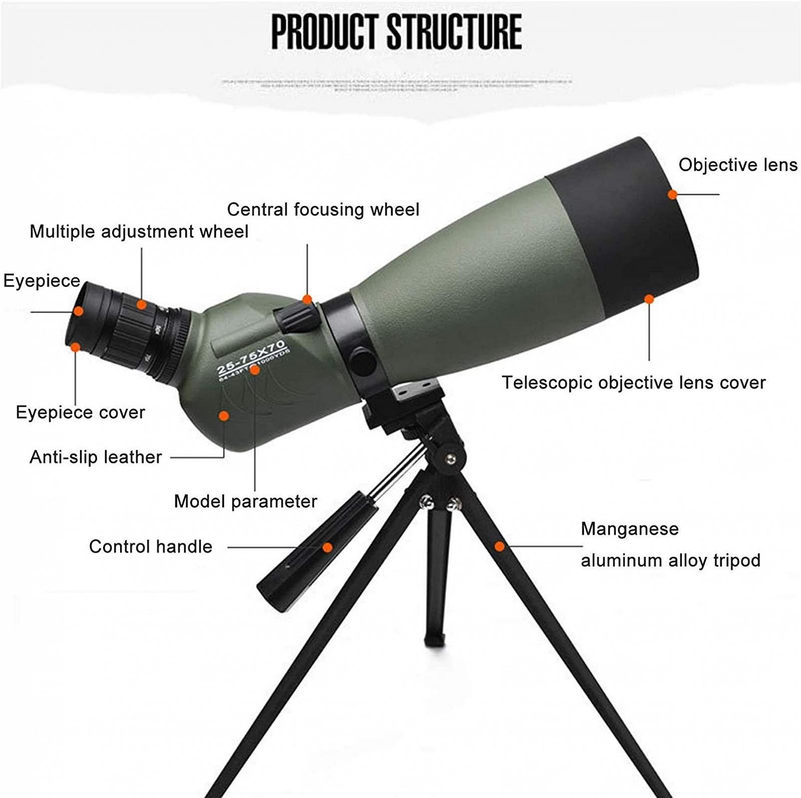 Монокуляр QHYTL HD с штативом BAK4 водонепроницаемый для наблюдения за птицами, фото №2
