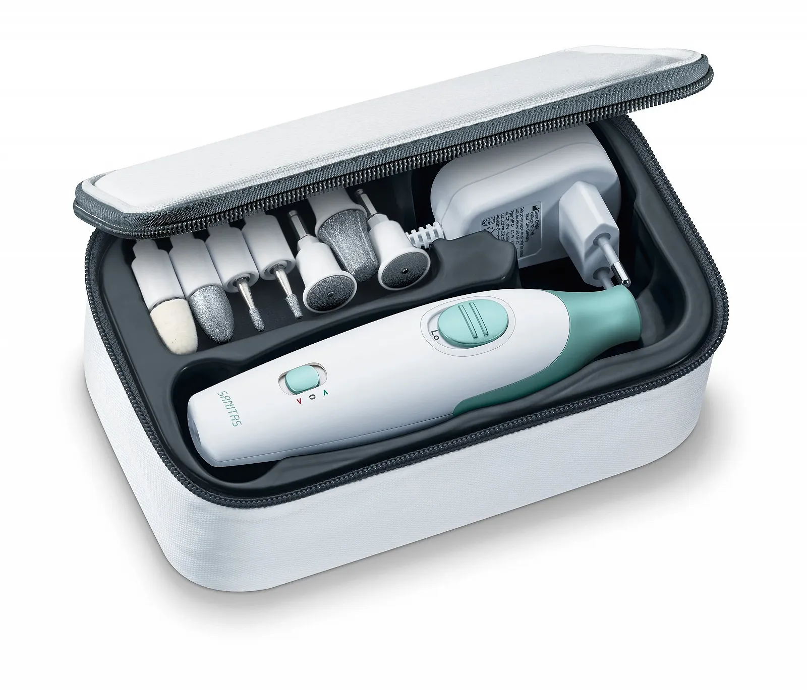 Набір електричний для манікюру та педикюру Sanitas SMA 36, 7 високоякісних насадок, фото №2