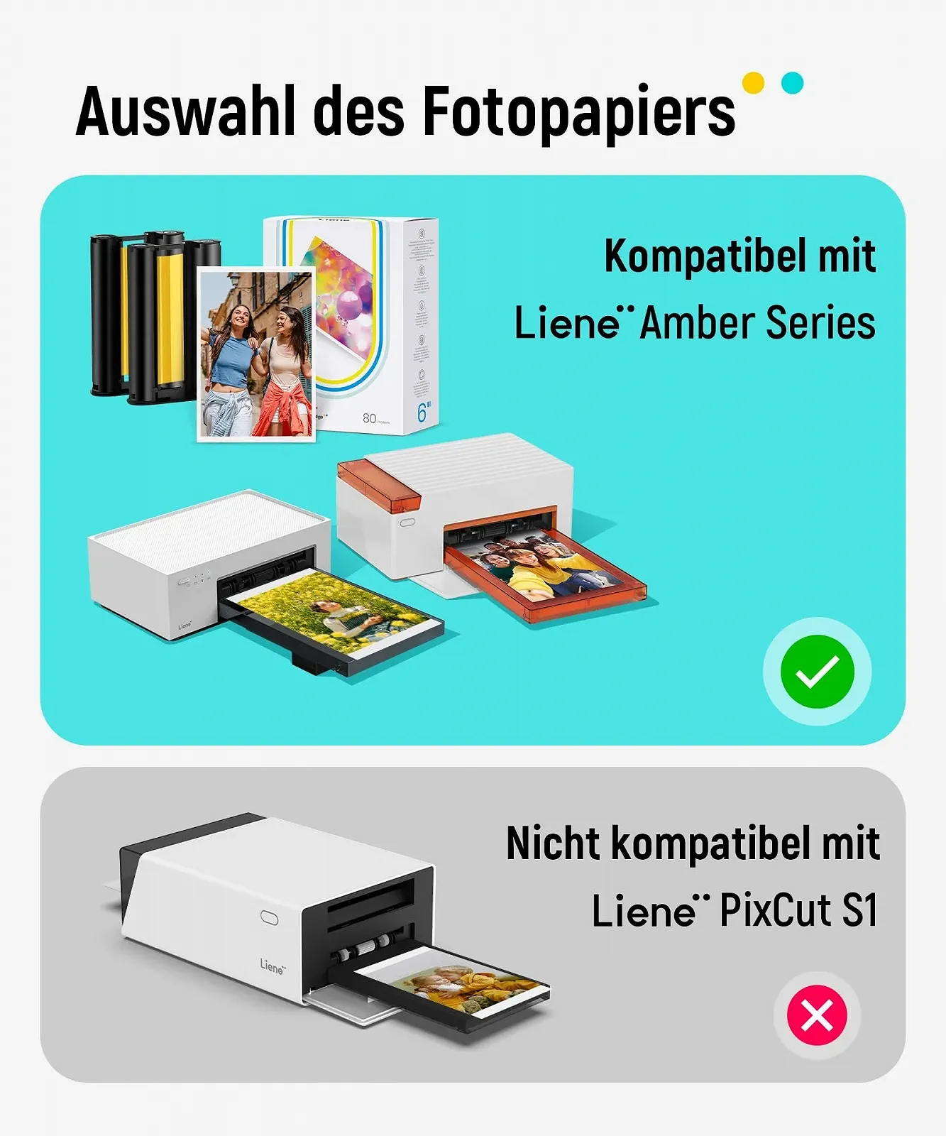 Фотобумага и ленты Liene Amber M100/M200/M110/M210 80 листов 10 x 15 см + 2 ленты, фото №2