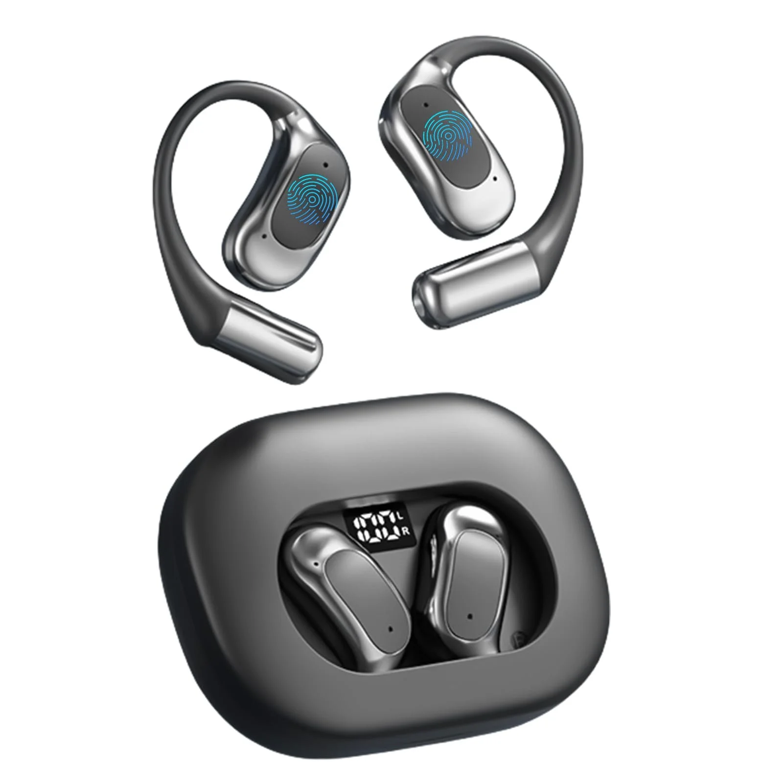 Наушники-переводчики AI Bluetooth 5.4 с сенсорным экраном, 144 языка, HiFi звук, LED индикатор уровня заряда батареи, фото №1