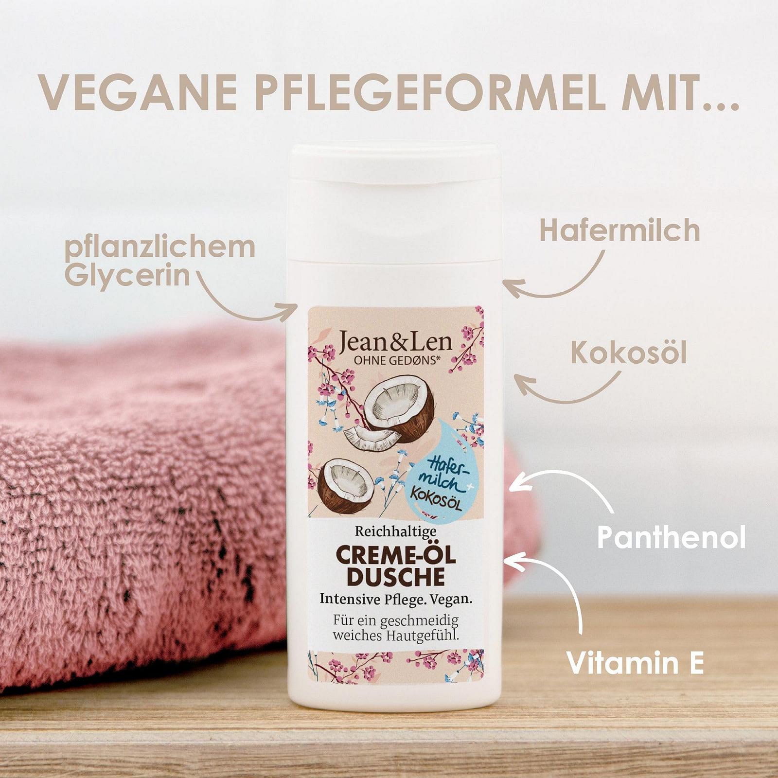 Крем-гель для душа Jean & Len Oat Milk & Coconut Oil Travel Size 50 мл, фото №4