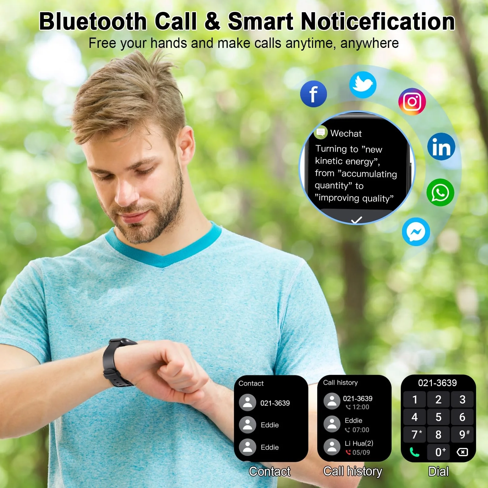 Смартгодинник Чоловічий Жіночий 1.95 Дюйми з Bluetooth Дзвінком, з Монітором Серцевого Ритму/Монітором Сну, 112+ Спортивних Режимів, IP68 Водонепроникний, фото №5
