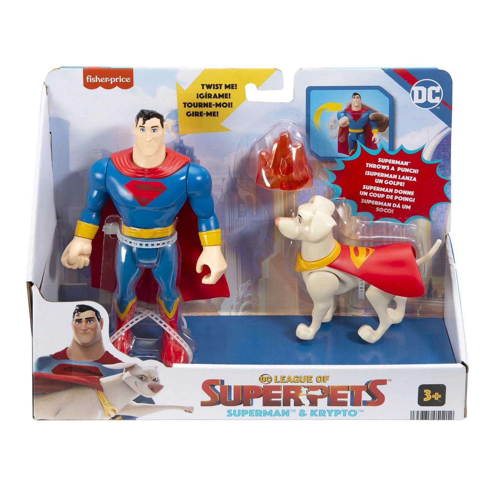 Игровой набор Fisher-Price DC Super Pets Супермен и Крипто, 2 подвижные фигурки и аксессуары, фото №7