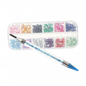 Набор для маникюра FRCOLOR 2 шт. Многофункциональный инструмент для точечной росписи Стразы Декоративная ручка для ногтей и поделок Синий - Фото 1