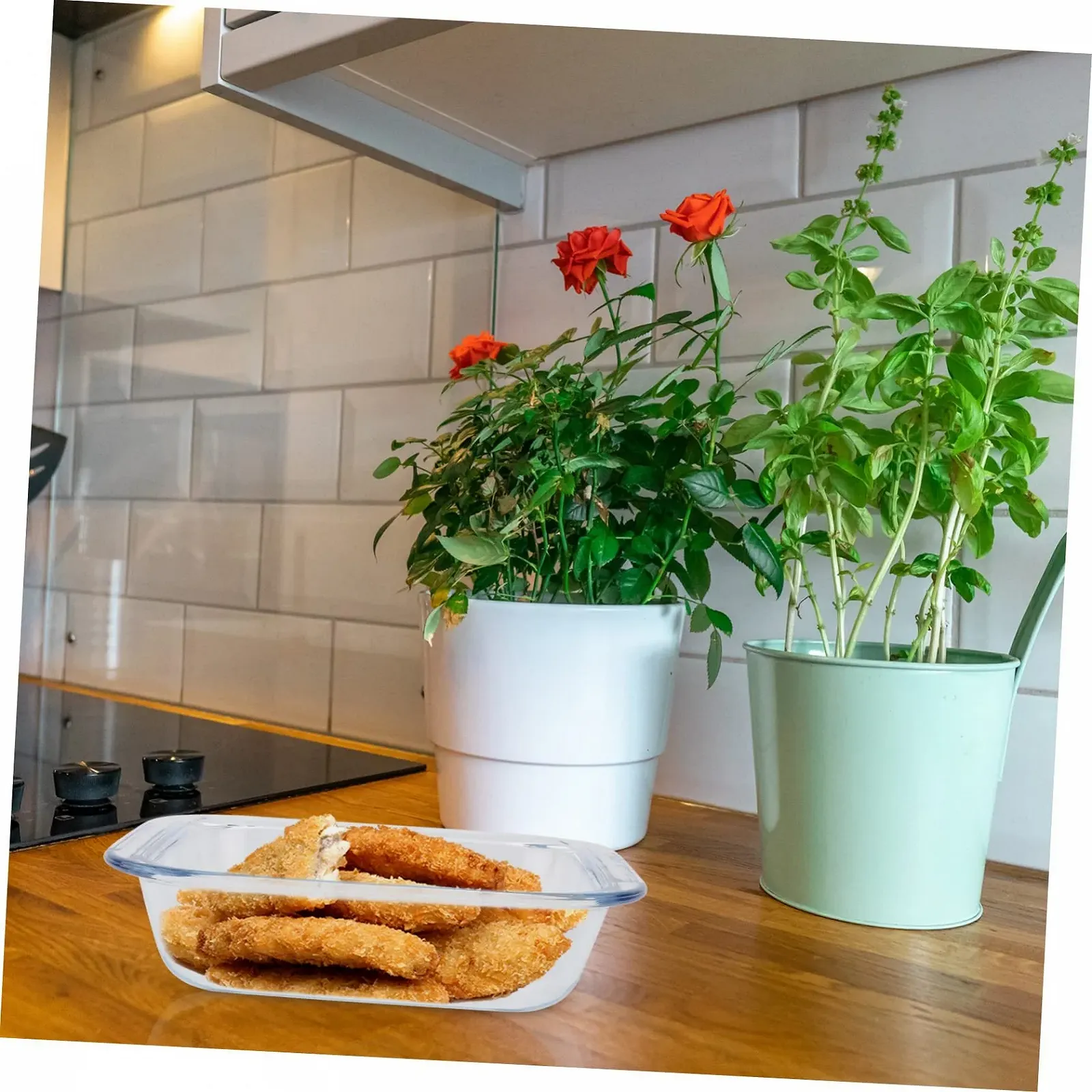 Таця для подачі Gatuida термостійка скляна 1 шт для мікрохвильової печі та духовки боросилікатне скло, фото №6