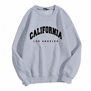 Женский Свитшот С принтом Los Angeles California С буквенным принтом Винтажный Калифорния Los Angeles Верх Coole Backwoods С длинными рукавами Круглый вырез Однотонный - Фото 1