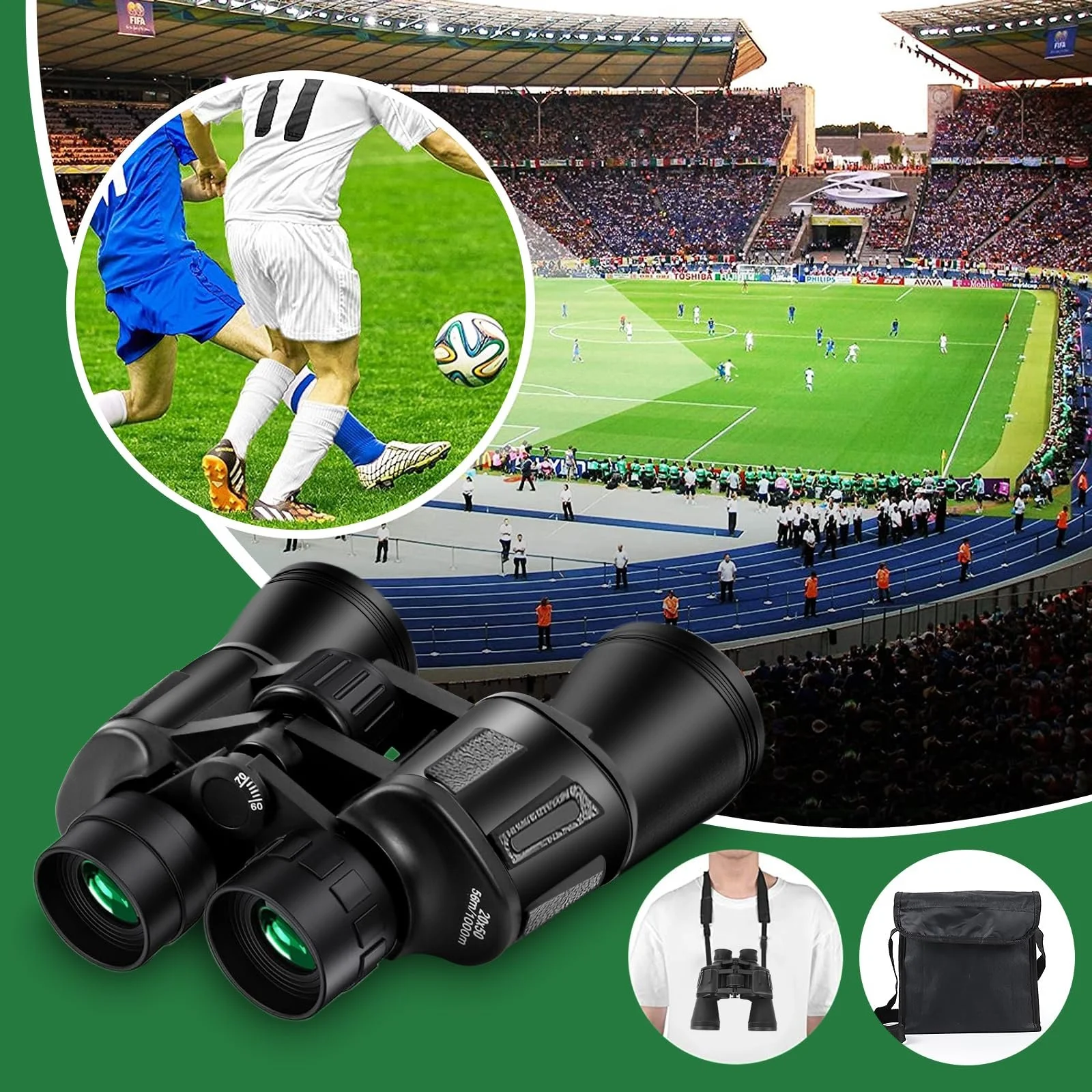 Бінокль HD 20 x 50 Waterproof з адаптером для смартфона, фото №2