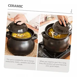 Керамическая кастрюля Gatuida Мини Жаростойкая Черная synthetic.ua - Фото 1