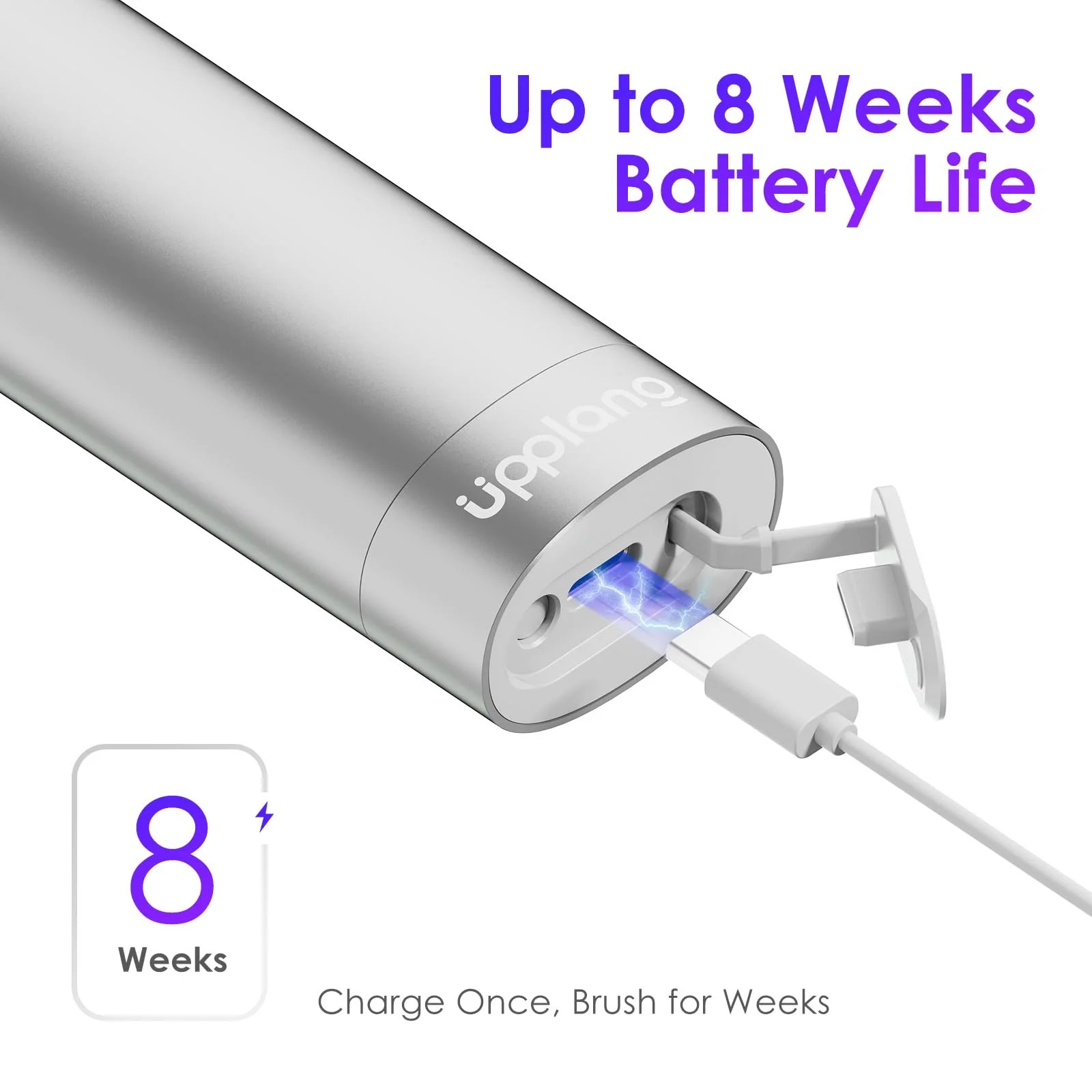 Электрическая звуковая зубная щетка Upplang S1 USB-C IPX7 Таймер, фото №7